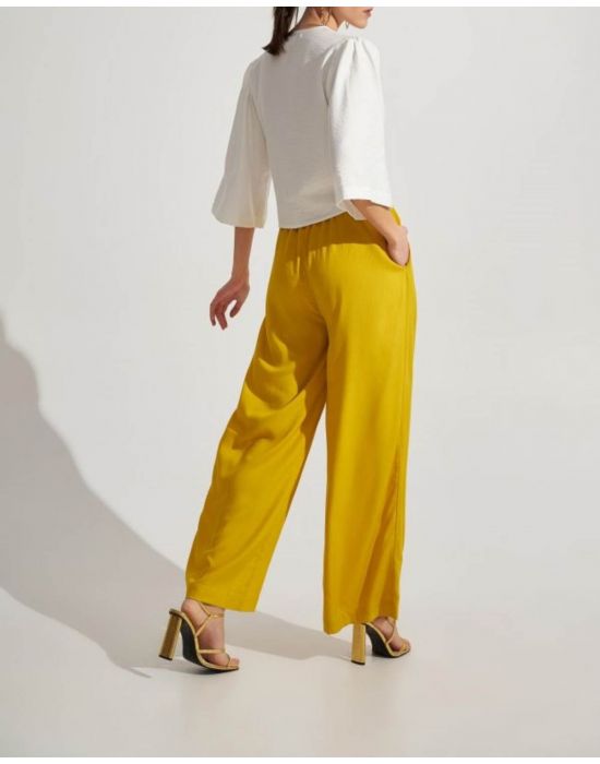Παντελόνα ελαστική μονόχρωμη Yellow ALE