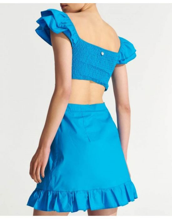 Φόρεμα κοντό με cut-out Turquoise ALE