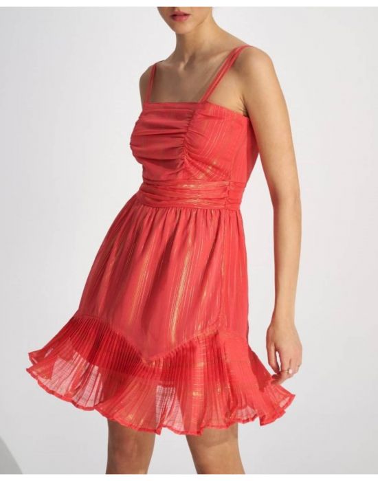 Φόρεμα lurex με τιράντα Lipstick Rose ALE