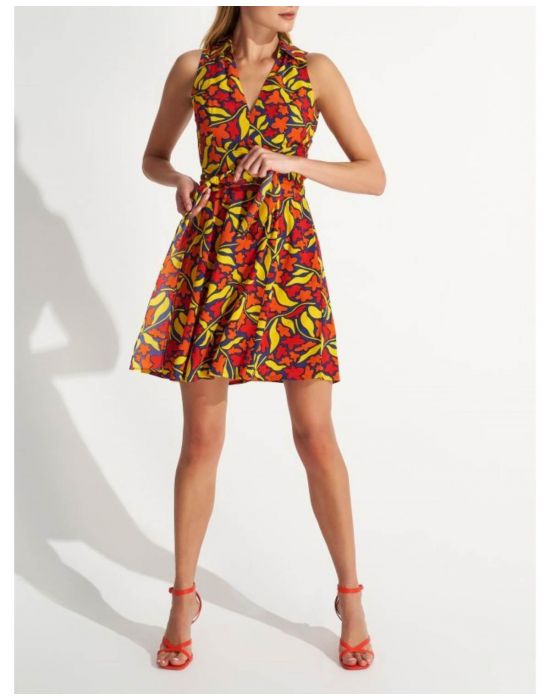 Φόρεμα κοντό με μοτίβα Multicolor ALE