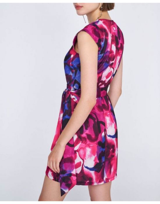 Φόρεμα μίνι με watercolor μοτίβα Multicolor ALE