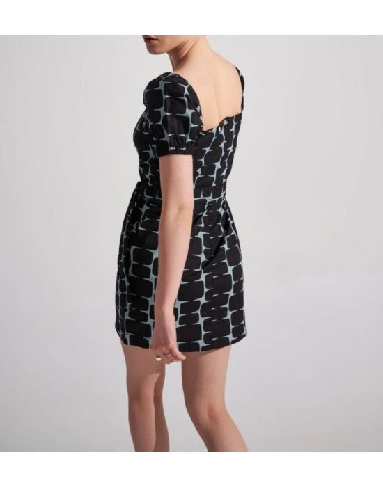 Φόρεμα κοντό με abstract prints Black ALE