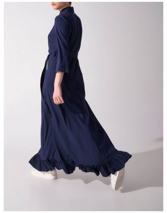Φόρεμα μακρύ σεμιζιέ ριγέ Blue ALE