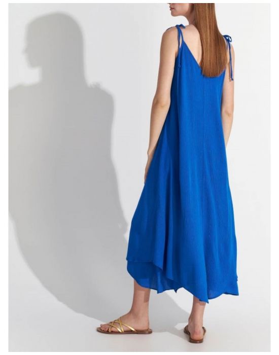 Φόρεμα μακρύ με lurex Royal Blue ALE