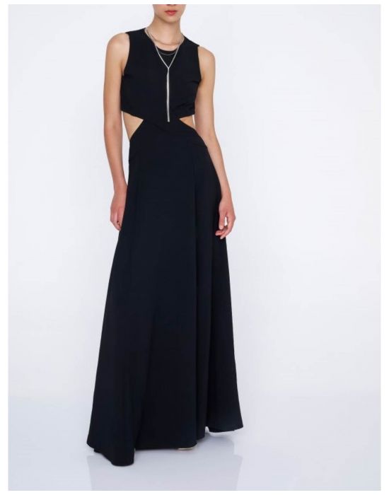 Φόρεμα μακρύ με cut-out Black ALE