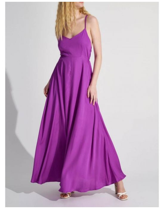 Φόρεμα με τιράντες formal Purple ALE