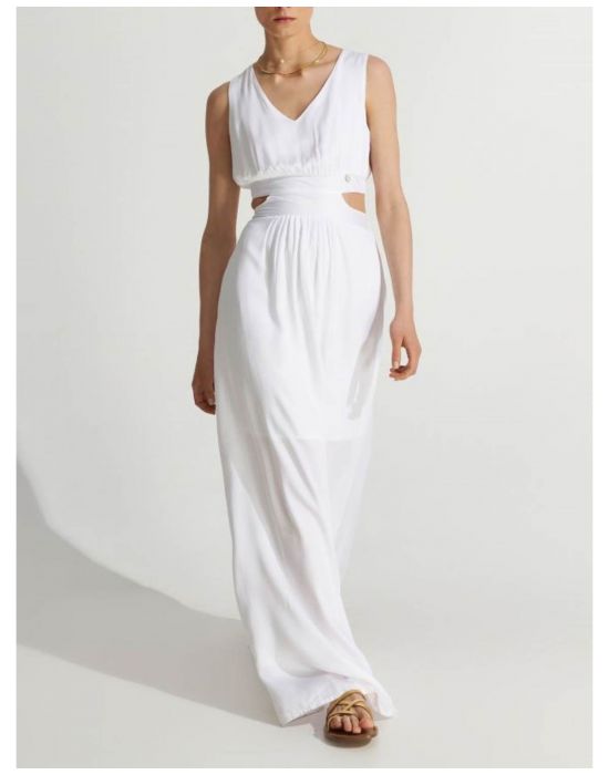 Φόρεμα μακρύ με cut out White ALE
