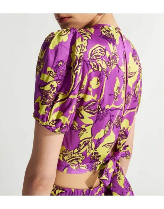 Φόρεμα εμπριμέ με cut-out Purple ALE