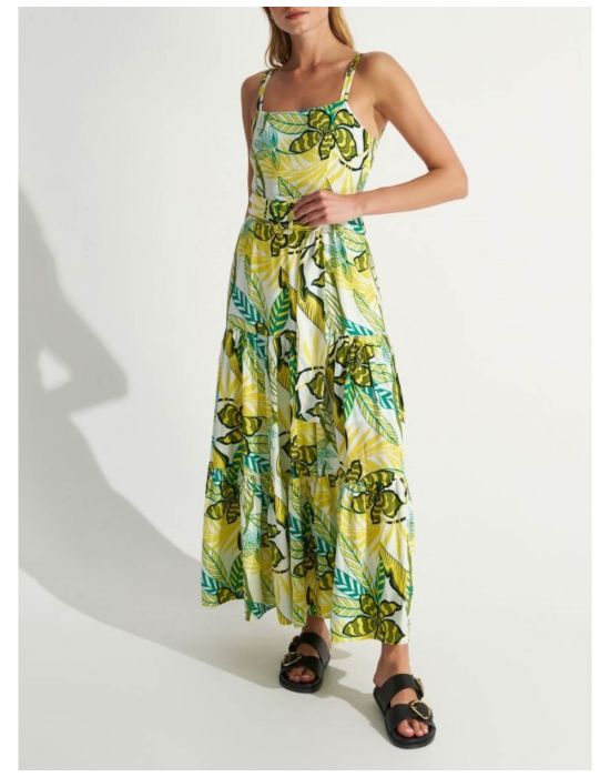 Φόρεμα με tropical prints Multicolor ALE