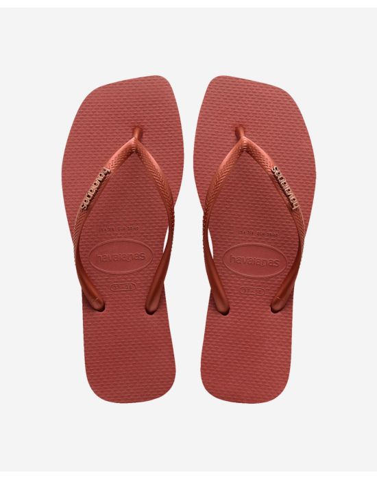 Havaianas Σαγιονάρες Γυναικείες Square Logo Metallic Mahogany