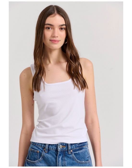 Γυναικείο Tank Top Σε Rib Ύφανση FBL009-101-17