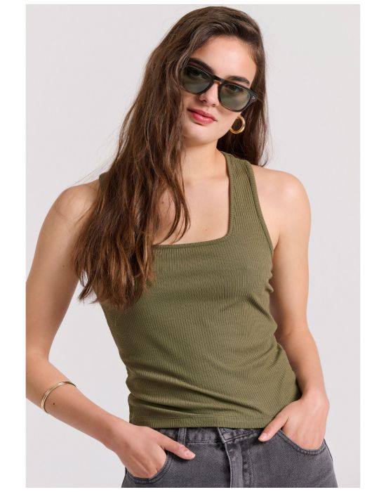 Γυναικείο Tank Top Σε Rib Ύφανση FBL009-101-17