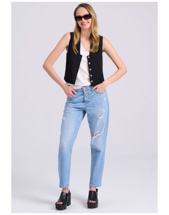 Γυναικείο Cropped Γιλέκο FBL009-107-01
