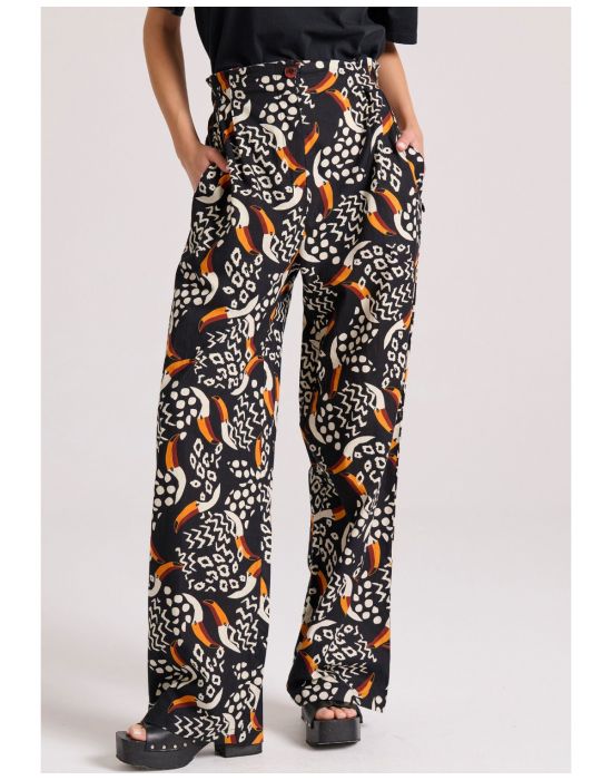 Γυναικεία Wide Leg Παντελόνα FBL009-121-02