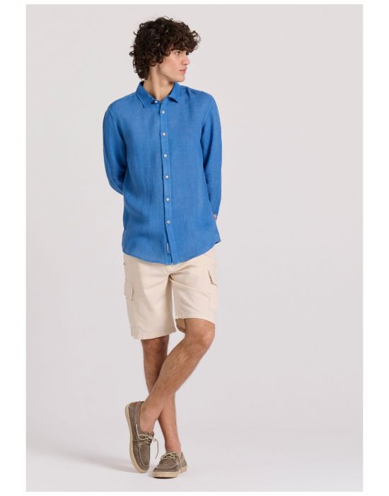 Ανδρικό Garment Dyed Λινό Πουκάμισο FBM009-001-05