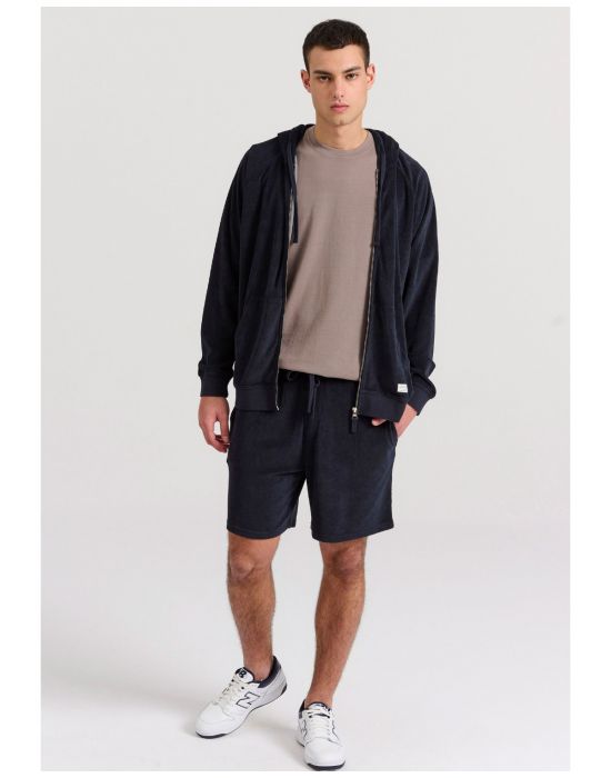 Ανδρική Relaxed Fit Φούτερ Ζακέτα FBM009-002-06