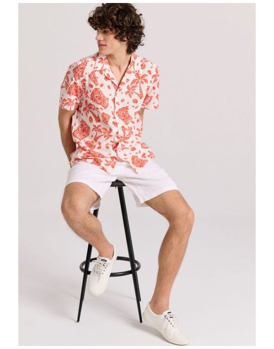 Ανδρική Comfort Fit Λινή Chino Βερμούδα FBM009-009