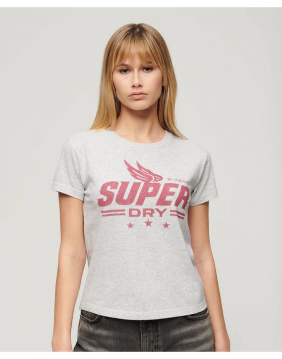 Γυναικείο T-shirt Ovin Archive Kiss Prin Superdry W1011488A