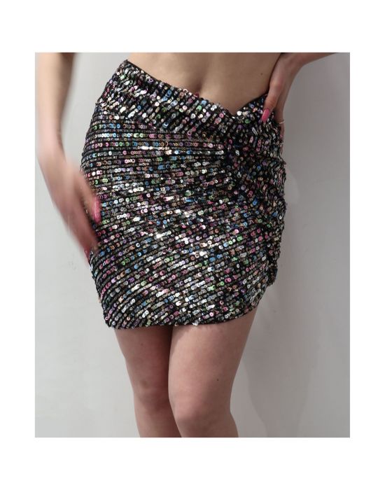 Γυναικεία Φούστα GUESS KIKI SEQUIN TWISTED W2GD22KB340